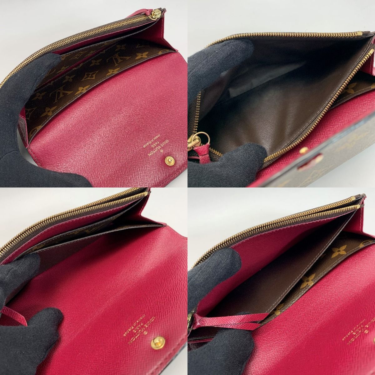 Louis Vuitton Monogram Portefeuille Emily M60697 Fuchsia Long Wallet