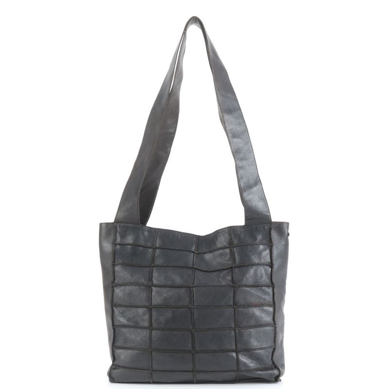 Chanel Chocobar Lambskin Leather Shoulder Bag Shoulder One Shoulder Tote Black