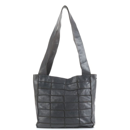 Chanel Chocobar Lambskin Leather Shoulder Bag Shoulder One Shoulder Tote Black