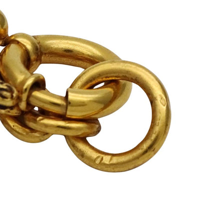 Chanel Necklace Women's Men's Brand Coco Mark Metal GP Gold Round Large Vintage