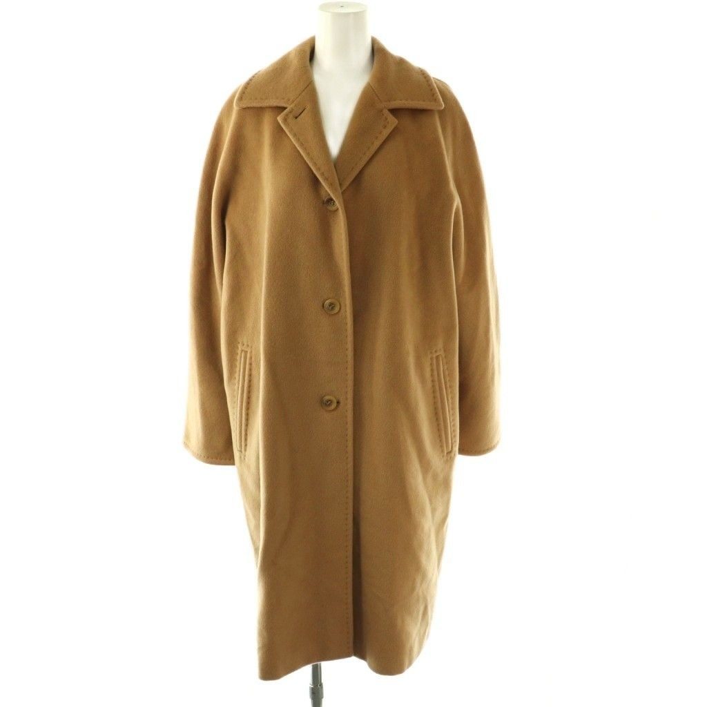 Max Mara White Tag Long Coat Outer Wool Cashmere Blend 38 Camel DF