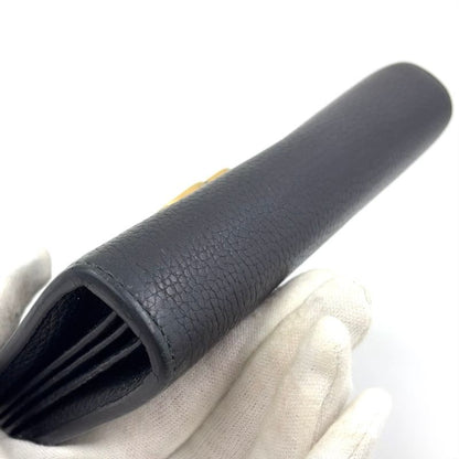 Gucci GG Marmont Chain Shoulder Chain Wallet Leather Black Shoulder Bag Gold