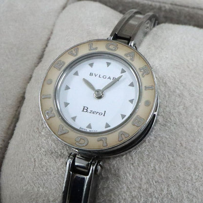 Bvlgari B-zero1 Bz22s White SS Quartz Bangle Watch Ladies Watch Women