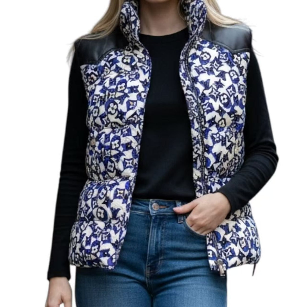 Louis Vuitton Down Vest Monogram Blue