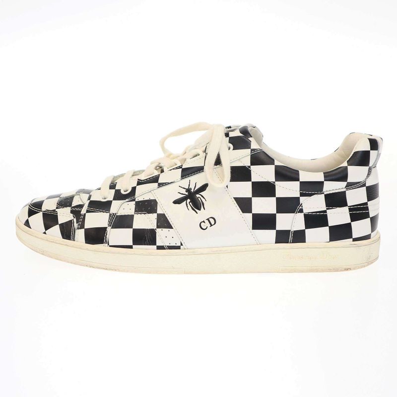 Christian Dior D-Bee Checker Sneakers Ls0218 Black and White 41