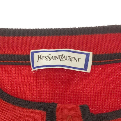 Yves Saint Laurent Multicolor Button Wool Knit Cardigan Red M