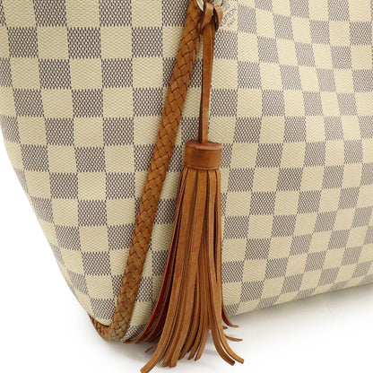 Louis Vuitton Damier Azure Propriano Tote Bag Shoulder Bag Semi Shoulder Fringe