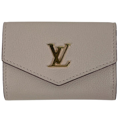 Louis Vuitton Porte Feuille Lock Mini Trifold Wallet Calf Grey