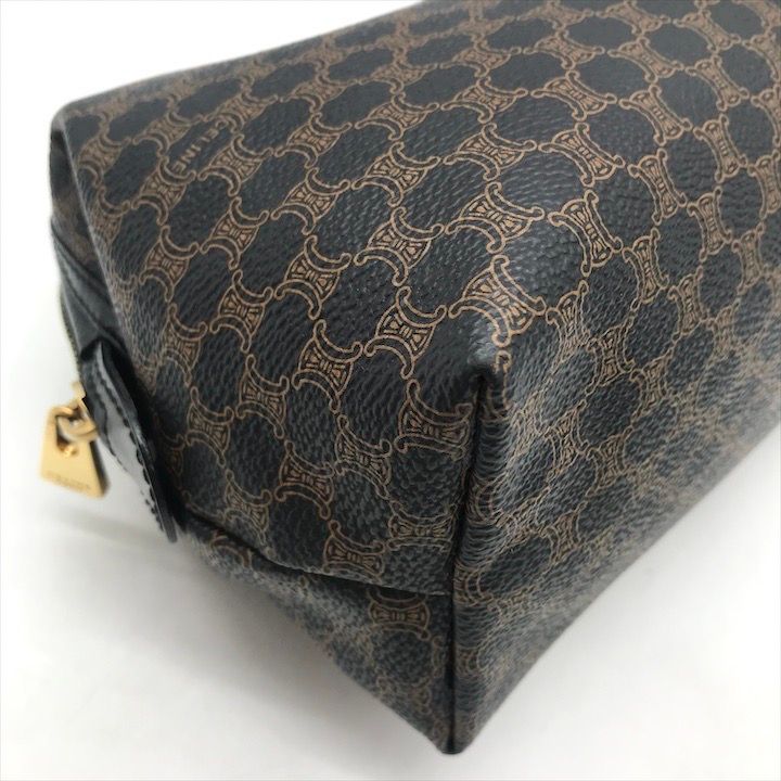 Celine Black Macadam Triomphe Leather Second Pouch Case Brown