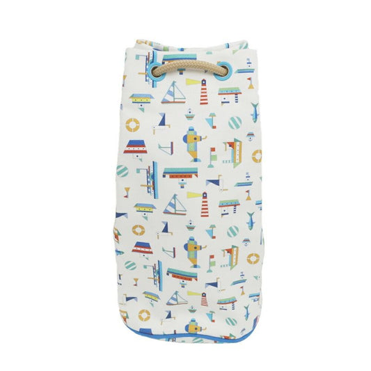 Hermes Petite Chartier Drawstring Bag Shoulder Hand Marine Print