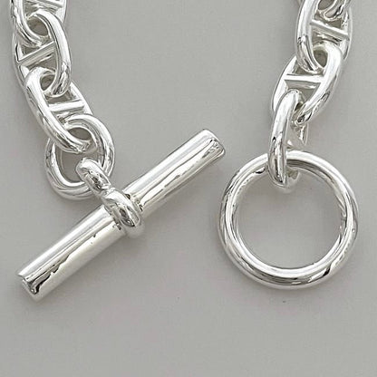 Hermes Bracelet Chaine D'ancre MM 14 Frames Silver Excellent Condition Ag