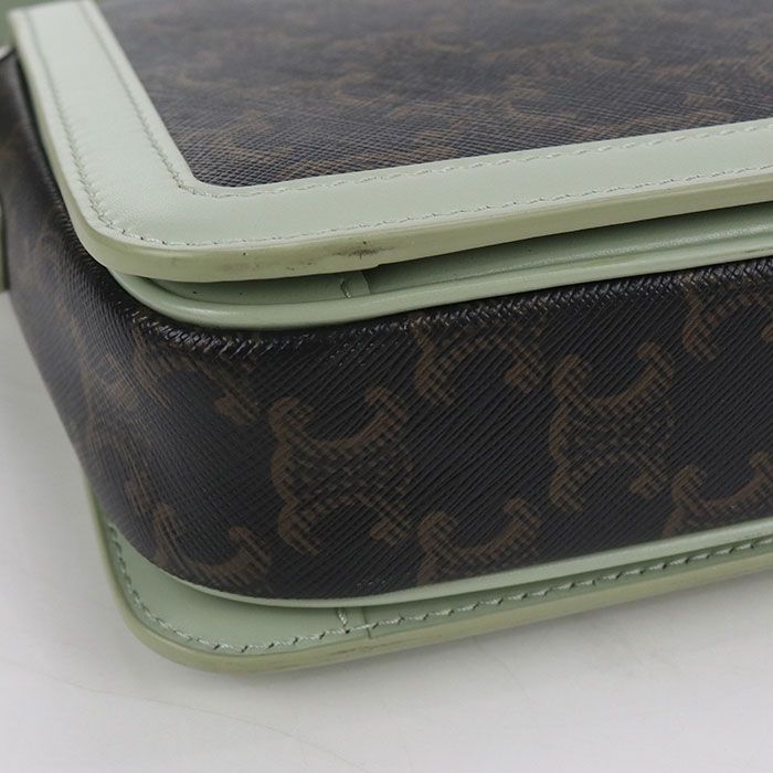 Celine Triomphe Canvas Crossbody Shoulder Bag PVC Leather Women