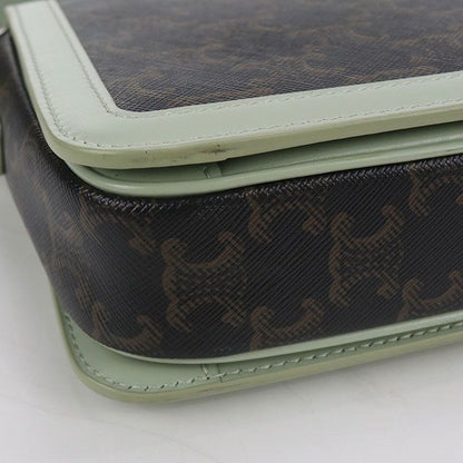 Celine Triomphe Canvas Crossbody Shoulder Bag PVC Leather Women