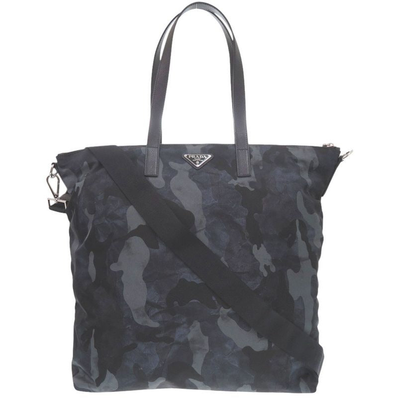 Prada 2-Way Camouflage Nylon Navy Tote Bag 1392