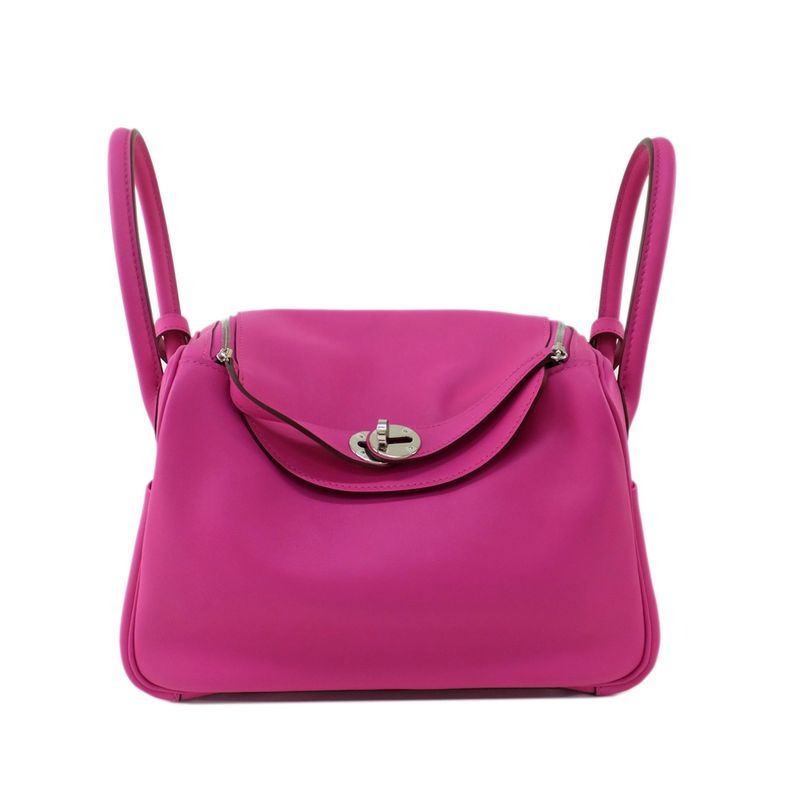 Hermes Lindy 26 Swift Tresage Magnolia Silver Hardware Shoulder Bag