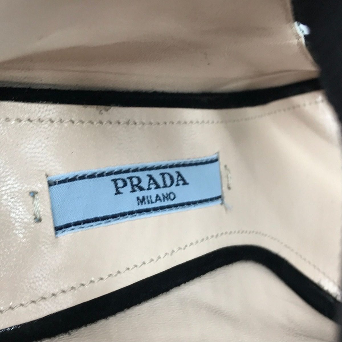 Prada Suede Metal Logo High Heel Short Boots Shoes Black — view 8