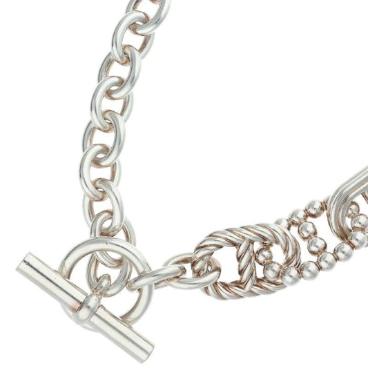 Hermes Parade T GM Silver Necklace Lg