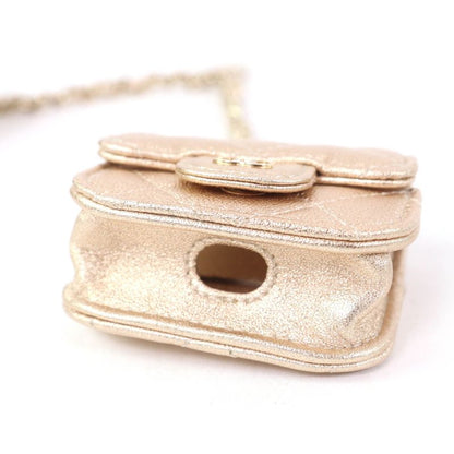 CHANEL Matelasse Leather Coin Case Airpods Pro Case 2024 Ears Gift Gold With