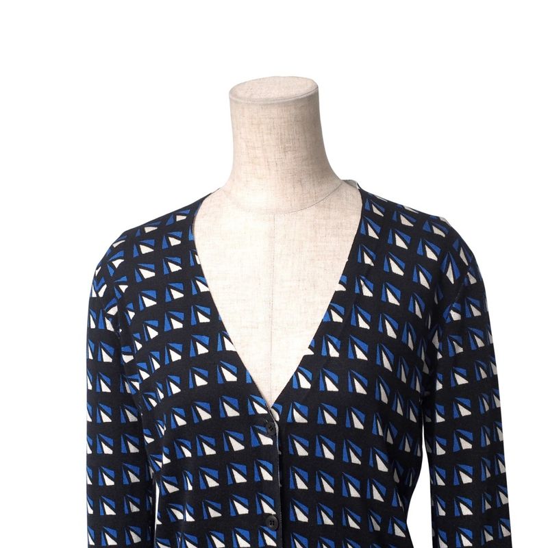 Prada Knitwear Size 38 Silk Allover V-neck Knitted Cardigan [recommended]
