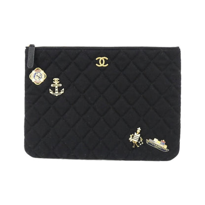 Chanel Pouch Wool Black