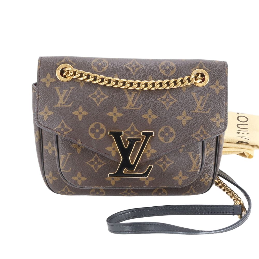 Louis Vuitton Monogram Passi with Leather 2-Way Shoulder Bag Crossbody Tote Ree