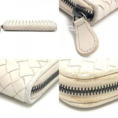 Bottega Veneta Long Wallet Intrecciato 114076 Leather White