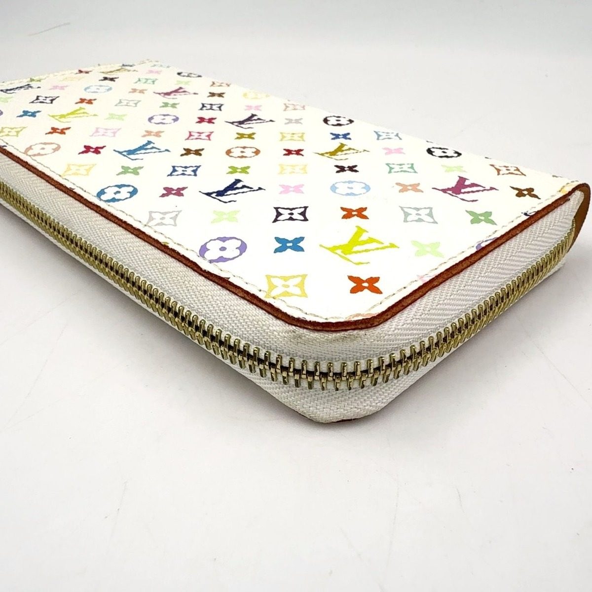 Louis Vuitton Zippy Wallet Monogram Multicolor Blanc White Round Gold — view 12