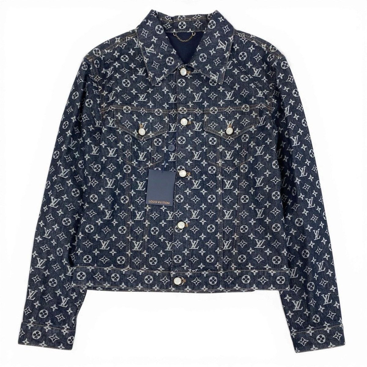 Louis Vuitton Id2 Monogram Jacquard Denim Jacket 52 Indigo Blue — view 2