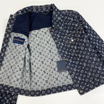 Louis Vuitton Id2 Monogram Jacquard Denim Jacket 52 Indigo Blue — view 4