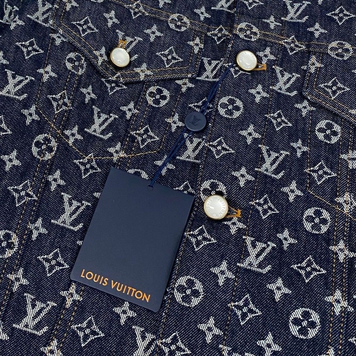 Louis Vuitton Id2 Monogram Jacquard Denim Jacket 52 Indigo Blue — view 8