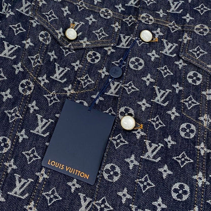 Louis Vuitton Id2 Monogram Jacquard Denim Jacket 52 Indigo Blue — view 8