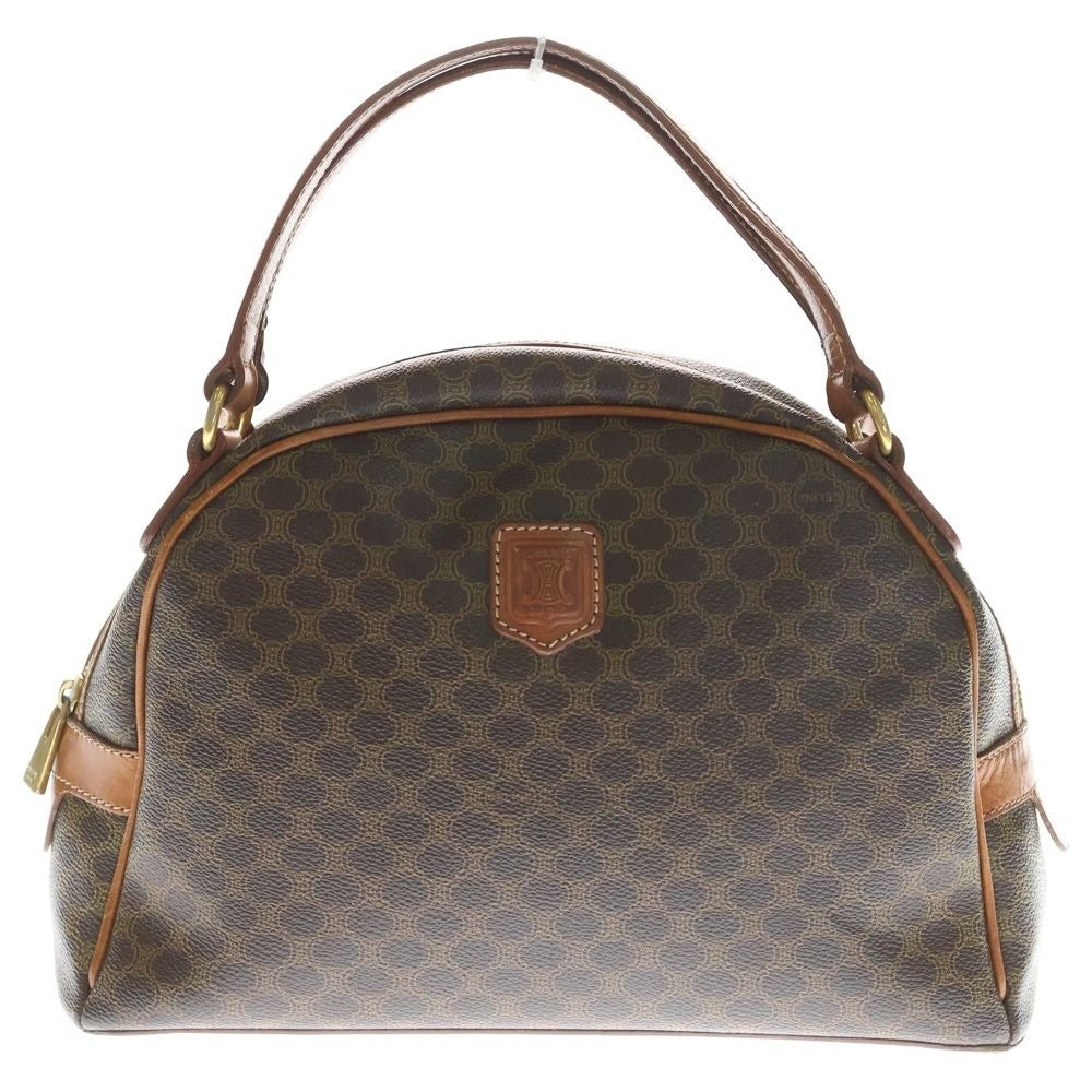 Celine Macadam Handbag Brown Leather Gold