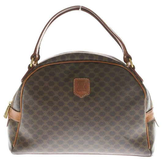 Celine Macadam Handbag Brown Leather Gold