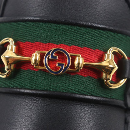 Gucci 624698 Webline Sherry Line Leather Horsebit Loafers Slip-on Driving