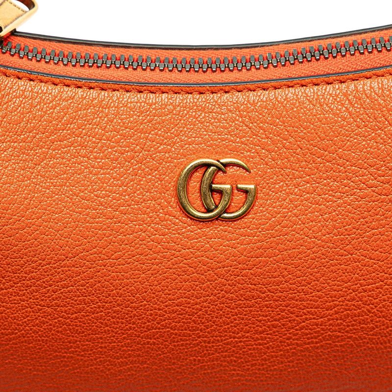 Gucci GG Marmont Aphrodite Handbag One Shoulder Bag 739076 Orange Leather Women