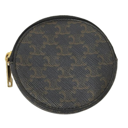 Celine Coin Case Macadam Dark Brown Leather