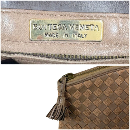Bottega Veneta Intrecciato Shoulder Bag Pochette Leather Cotton — view 12