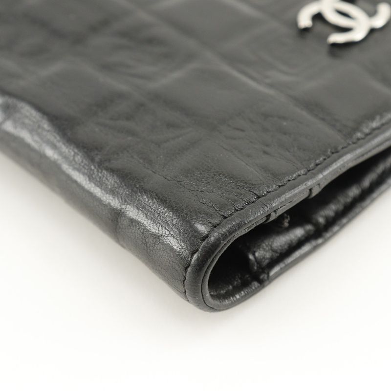Chanel Icon Coco Mark NO5 Calf Black Ladies Long Wallet