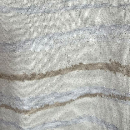Good Hermes Striped Short Sleeve Knit Cut And Sewn Sweater XL Beige Ivory Men's