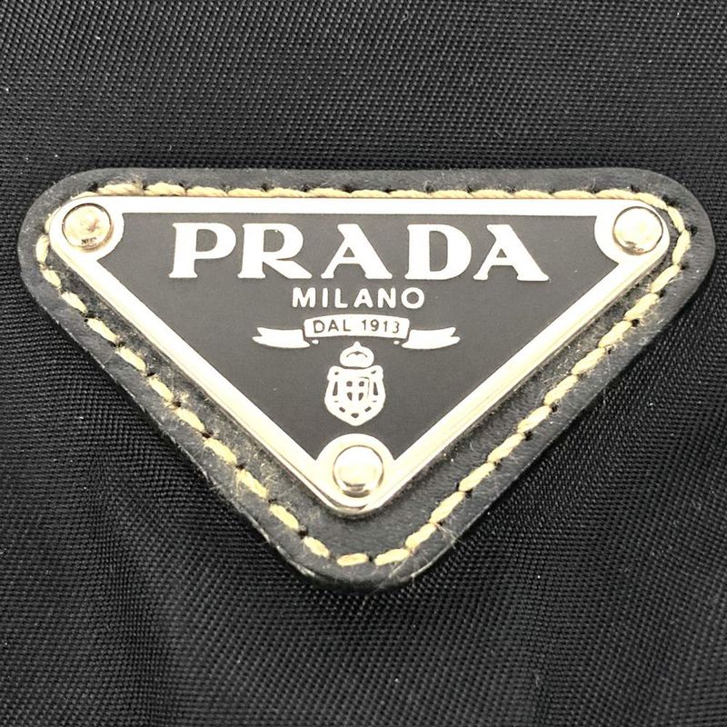 Prada Backpack Daypack Navy Nylon/leather Triangle Logo Triangle Logo Women's