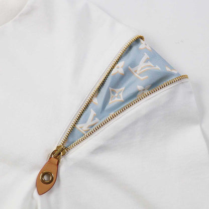 Louis Vuitton 23AW 1abrxk Zipper Sleeve T-shirt Dress Cotton Dress White Light