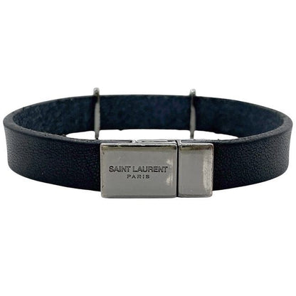 Saint Laurent Bracelet Black Cassandra Excellent Condition Leather Preowned