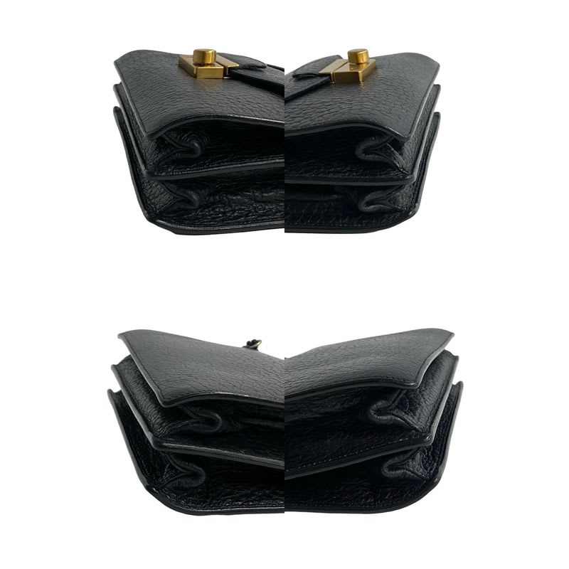 Prada Logo Hardware Leather Tweed Semi One Shoulder Bag Mini