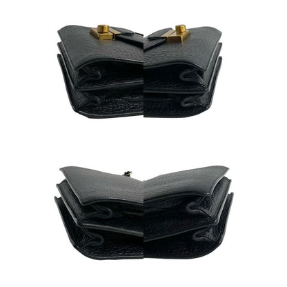 Prada Logo Hardware Leather Tweed Semi One Shoulder Bag Mini