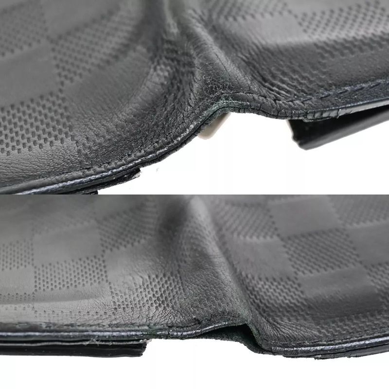 Louis Vuitton Long Wallet Damier Infini Portefeuille Blazer Black Leather