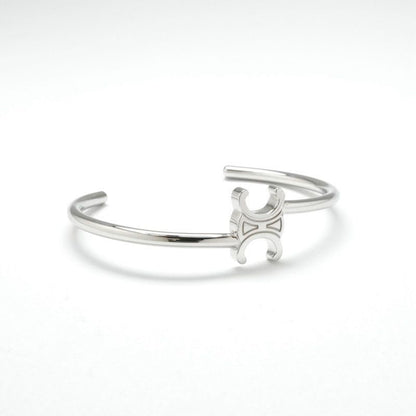 Celine Bracelet Bangle Cuff Silver Triomphe Asymmetric