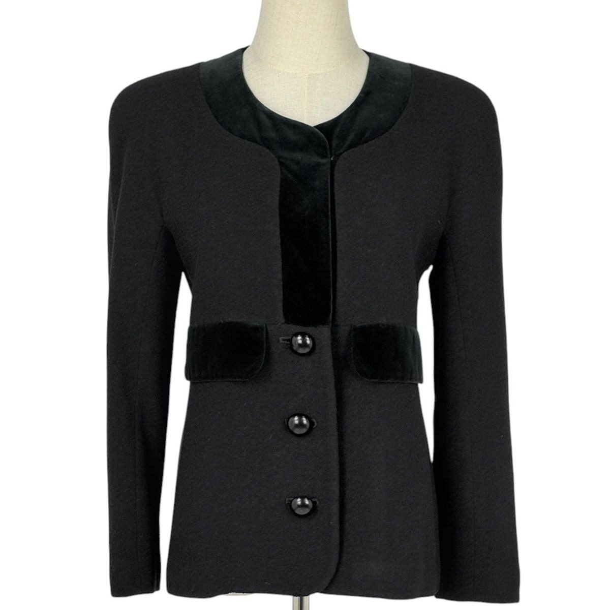 Balenciaga Collarless Jacket Black