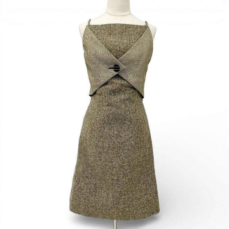 Louis Vuitton Dress Brown Tweed Monogram