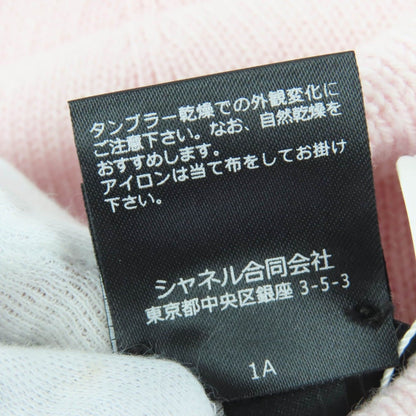 Chanel Cashmere CC Logo Heart Rhinestone Knit Cap Pink — view 11