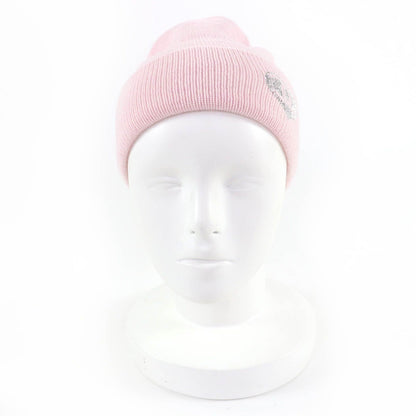 Chanel Cashmere CC Logo Heart Rhinestone Knit Cap Pink — view 4